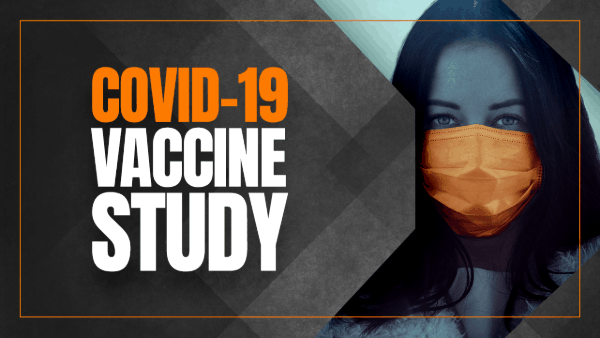 Woman with mask, COVID-19 vaccine study